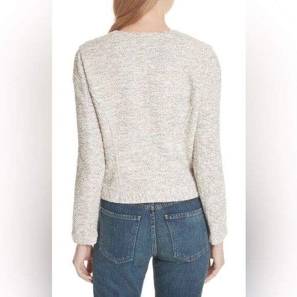 Joie Balina Tweed Porcelain Blue Blazer Size L - Picture 3 of 11